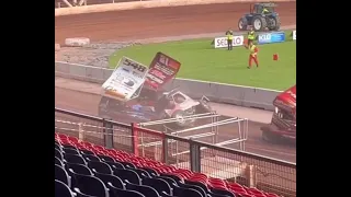 BriSCA F1 Stockcars Rollover Crash - 93 Sam Makim - Odsal Stadium Bradford - Saturday 28th May 2022