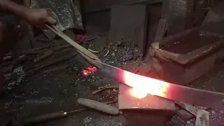 Knife Making - Making a Super Sharp Kurbani Knife From Rusted Leaf Spring-9