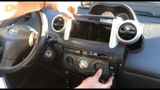 2004 to 2006 Scion Xa radio removal/video install in detail.