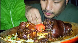 Eating supper tender Buffalo leg curry || kents vlog.