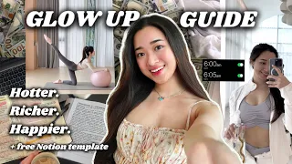 GLOW UP GUIDE: Reinvent into your hotter, richer and organised self in 2024 + Notion templates
