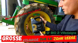 VIDANGE  de toutes les HUILES du john deere 2250 (pont, moyeu, reducteur....)