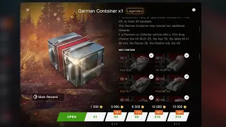 Opening 15 German container crates wotb ..... Not too bad !