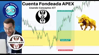 Cuenta Fondeada con APEX Trade en vivo SP500 1MINI Ganado usando ICT Estrategia Conceptos SMC