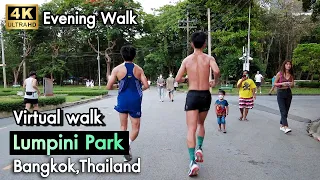 [4K] Lumpini Park in the evening | Bangkok Virtual Walking Tour | Thailand