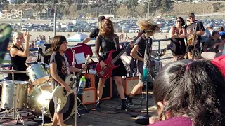 Family band on the Santa Monica pier