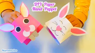 How To Make a Paper Bunny Hand Puppet / Easter crafts for kids /DIY paper toys for kids @Nummtube