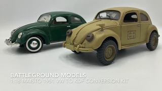Battleground Models 1:18 Maisto 1951 Volkswagen to KDF conversion kit