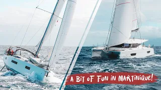 Who WINS the 'not a race' RACE?!! MONO vs CATAMARAN // Sailing Coco #88