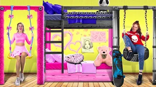 Bunk Bed With a Swing! / E-Girl vs Soft Girl!