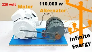 Get Free Energy With Washing Machine Alternator And Ac Motor At Home