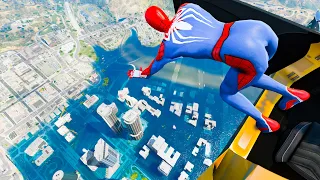 GTA 5 Ragdolls SPIDERMAN Jumps/Fails in 4K 60FPS #4 (Euphoria Physics)