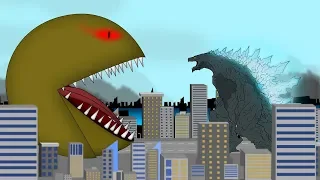 Godzilla Earth vs Pac-Man Giant Attack [HD]