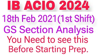 IB ACIO PREVIOUS YEAR PAPER | GK FOR IB ACIO