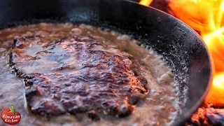 Epic Hunter's Steak! - Ultimate Primitive Food Cooking Outside ASMR