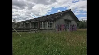 Old Abandoned War Hospital with 2 Cars inside