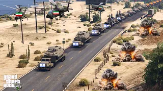 Israeli Oil Tanker Convoy & War Vehicles Badly Destroyed by Iranian Fighter Jets- GTA 5