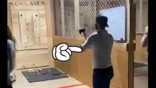 Guy Attempts Axe-Throwing For An Hour But Fails At Every Try - 1144739