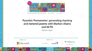 Talk: Kathryn Lingel - Pyambic Pentameter: generating rhyming and metered poems