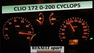 Clio RS 172 acceleration 0-200 kmh / pipercams 270 / remap / CYCLOPS intake manifold