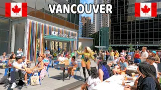 🇨🇦 【4K】☀️  Downtown Vancouver BC, Canada.  City Walk. Relaxing Walk.  August 05 2023.