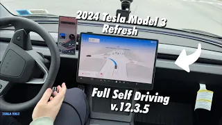 Tesla Supervised FSD v12.3.5 With The 2024 Tesla Model 3!