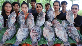 Amazing cooking 30kg fish roasted with chili sauce recipe in my family - Fish  roasted recipe