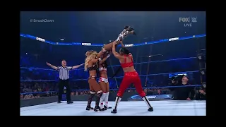 Wwe Smackdown Sasha Banks and Bianca Belair vs Carmella and Zelina Vega 7/30/21 PART 1