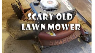 My rusty trash picked old Snapper lawn mower from 1984 starts and cuts grass! Tetanus shot advised!