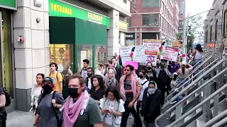 Marching at Hands Off Rafah Rally