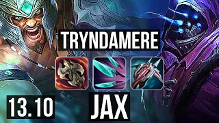 TRYNDA vs JAX (TOP) | 10 solo kills, 67% winrate | KR Master | 13.10