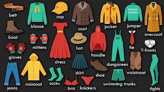 Clothes in English – Basic English Clothes Vocabulary - Names of clothes in English