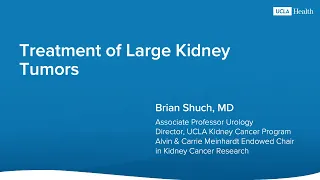 Treatment of Large Kidney Tumors | UCLA Health | Brian Shuch, MD