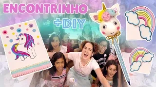 DIYs de MATERIAL ESCOLAR: PONTEIRA UNICÓRNIO, CADERNO E MARCA-PÁGINA AO VIVO NO NOSSO ENCONTRINHO!