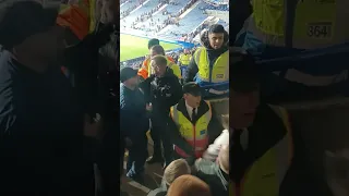 Fight breaks out between ZULUS & stewards,after heavy handed STEWARDS push supporters for no reason!