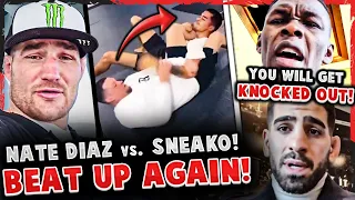 Nate Diaz BEATS UP Sneako! Sean Strickland FOOTAGE! Israel Adesanya says Ilia Topuria will get KO'D!