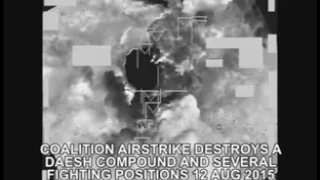 August 12 2015: Coalition airstrike on Daesh compound near Kobani, Syria