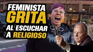 RELIGIOSO SE ENFRENTA A FEMINISTA EN BARRIO GAY LGBT+