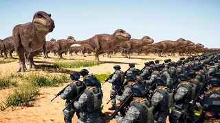 10,000 T-Rex vs 100,000 Modern USA Soldiers — Ultimate Epic Battle Simulator 2