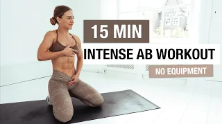 15 MIN INTENSE AB WORKOUT - No Equipment, Home Workout