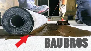 Bodenplatte abdichten - Bitumen-Schweißbahnen verlegen | #BauBros  Folge 151