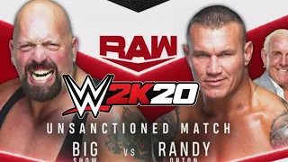 BIG SHOW VS RANDY ORTON UNSANCTIONED MATCH - WWE RAW 20 JULY 2020 WWE 2K20