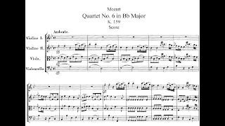 W. A. Mozart, String Quartet n°6 KV159 - Score