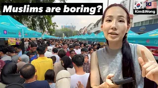 Muslims are BORING? Korean gf PROVES you wrong! #bazaar #ramadan #bukapuasa #nasilemak #cultureshock