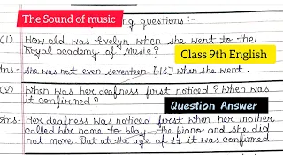 the sound of music questions answer English class 9th / class 9th English chapter 2 question answer😳
