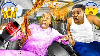 EXPLODING SODA Prank On Fiance! *HILARIOUS*