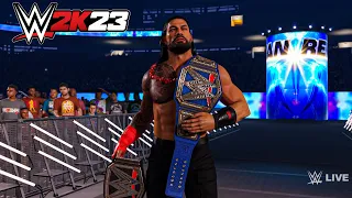 Roman Reigns vs Seth Rollins - Universal Title Match Royal Rumble WWE2K23
