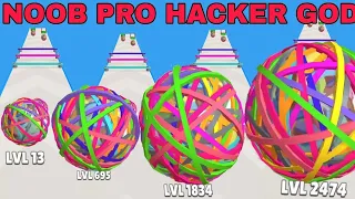 NOOB vs PRO vs HACKER vs GOD in Rubberball Runner|Amazing 🤩