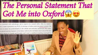 The Personal Statement That Got Me Into Oxford University| Reading It Loud!