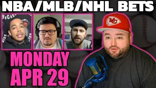 Live Bets With Kyle Kirms NBA MLB NHL Picks Monday April 29